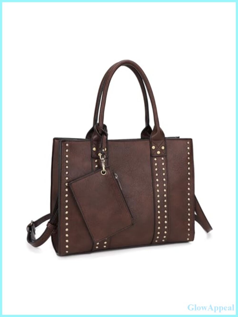 Faux Leather Satchel Crossbody Bag CCW Purse w/ Studs